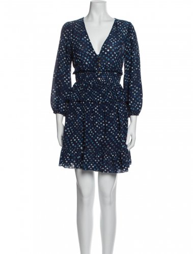 Abito in seta blue con ruches