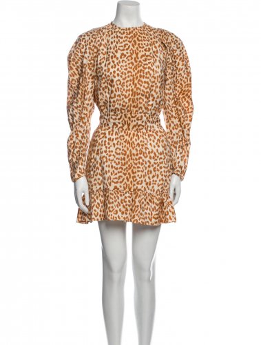 Abito animalier beige