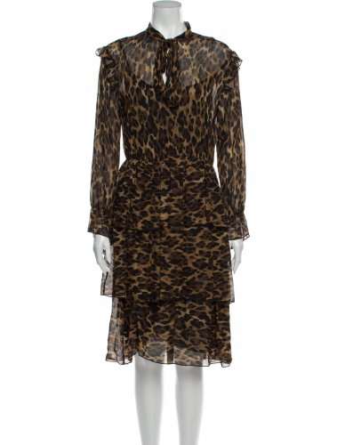 Abito leopardato a balze