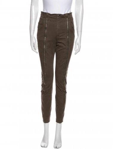 Pantaloni con zip verdi
