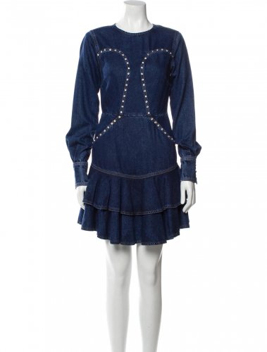 Abito denim plissettato