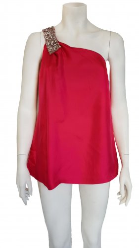Top in seta con paillettes