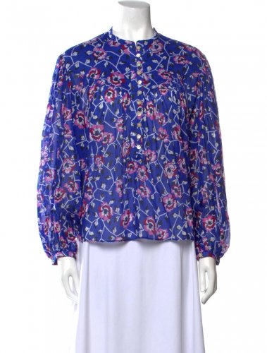 Blusa in cotone blue