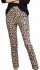 Pantaloni leopardo a vita alta