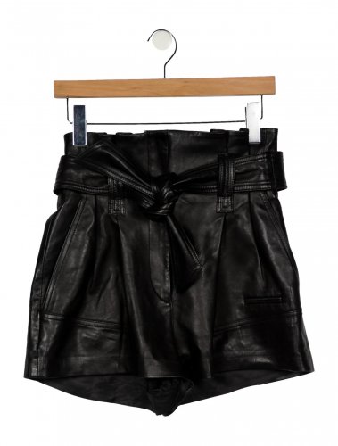 Shorts neri in pelle