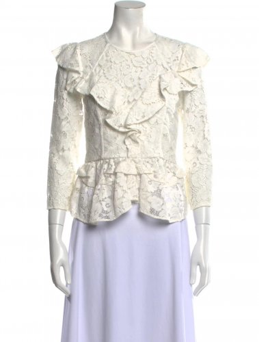 Camicetta in pizzo bianco crema