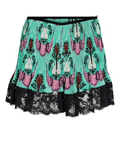 Shorts plissè con pizzo