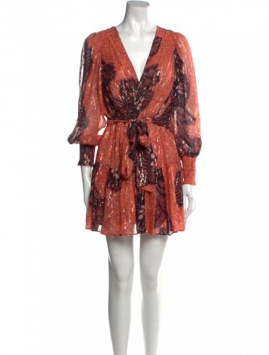 Abito in seta e lurex arancio