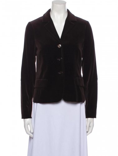 Blazer in velluto marrone