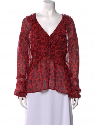 Blusa animalier rossa