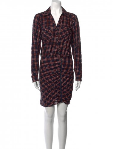 Abito plaid asimmetrico