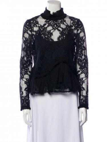 Blusa in pizzo nero