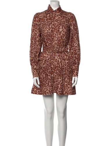 Abito in lino leopardato