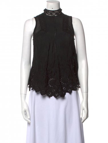 Top smanicato con pizzo