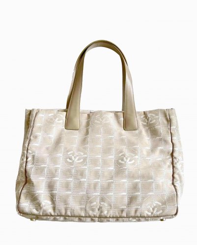 Borsa tote in tela e pelle
