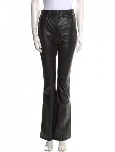 Pantaloni in ecopelle svasati