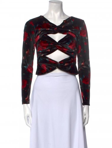 Top in velluto cutout