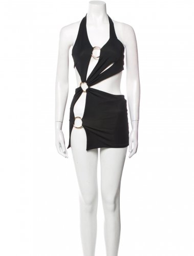 Abito cutout con anelli