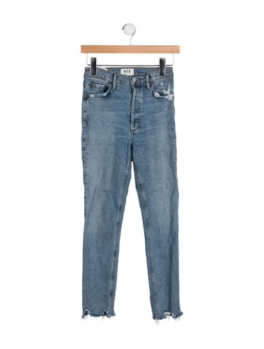 Jeans sfrangiato a vita alta
