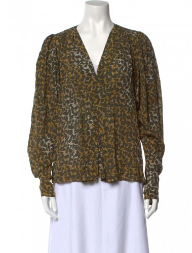 Blusa con stampa geo bronzo