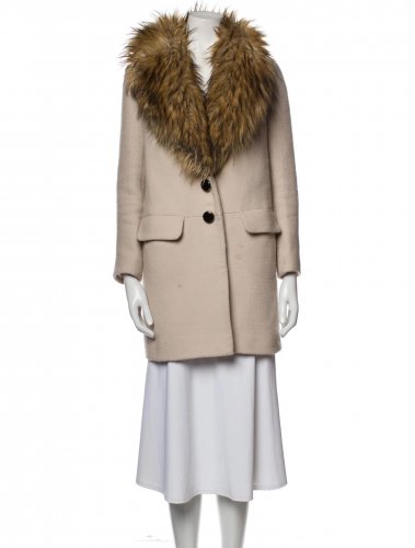 Cappotto con collo di pelliccia 