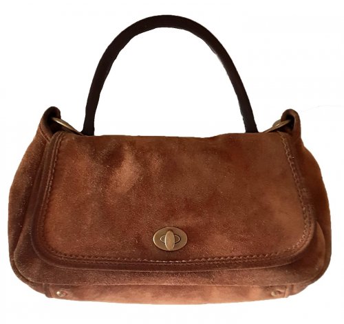 Borsa a sella in pelle scamosciata