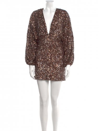 Abito in paillettes con scollo a V