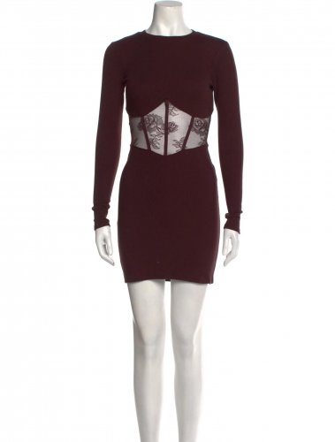 Abito con pizzo bordeaux