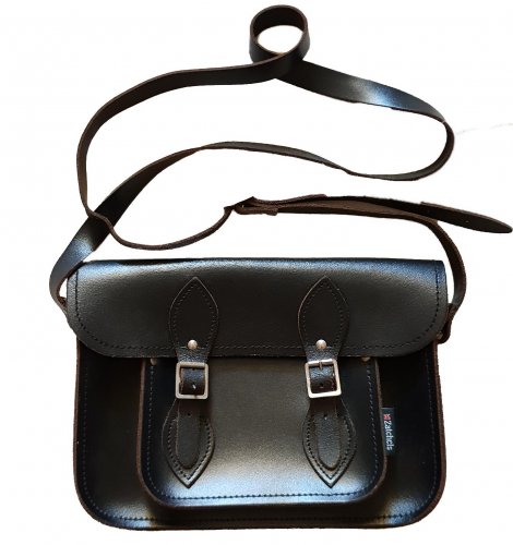 Borsa casual in pelle nera 