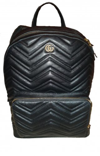 Zaino in pelle rigato logo 