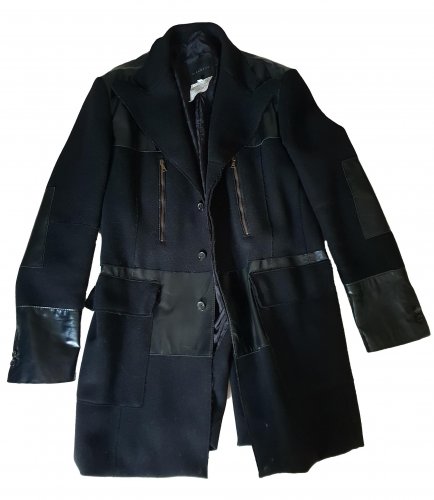 Cappotto nero in lana e cashmere