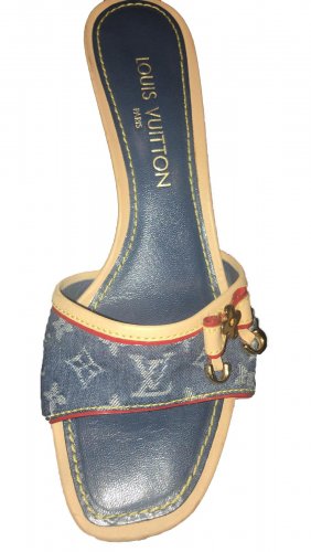 Ciabattina in denim monogram