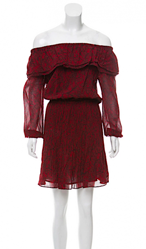 Abito animalier rosso bordeaux