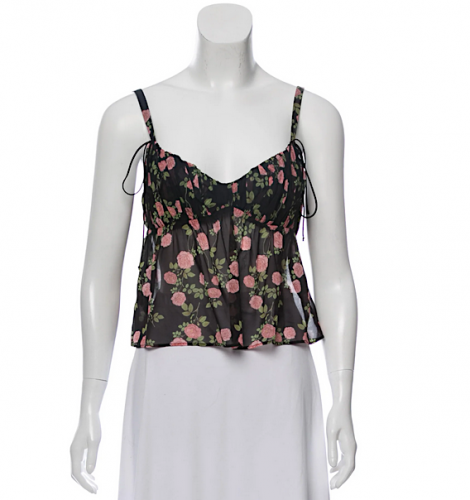 Crop Top floreale in seta
