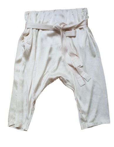 Pantalone in seta avorio