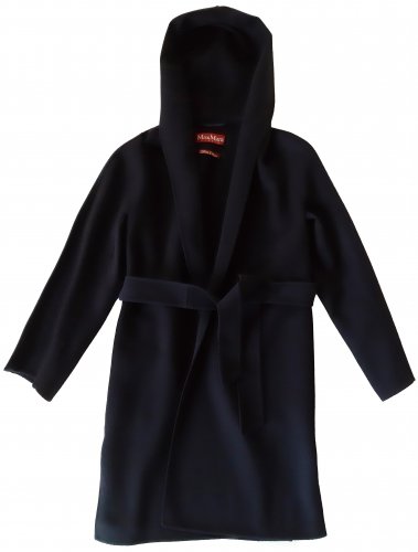 Cappotto blu con cappuccio