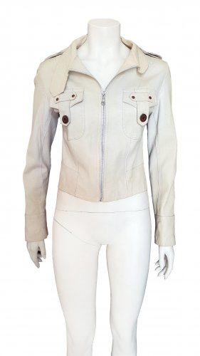 Giacca in pelle bianca