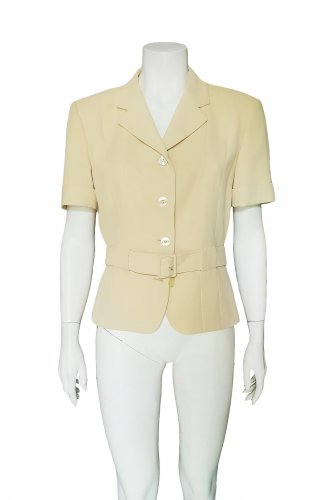 Giacca beige con cintura 