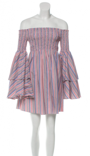 Abito a righe off shoulder
