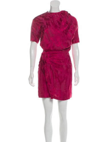 Abito jacquard a maniche corte