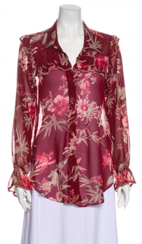 Camicia rossa a fiori