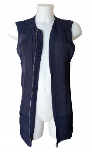 Gilet blu zebrato zip