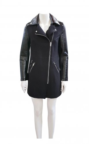 Cappotto nero lana e vernice