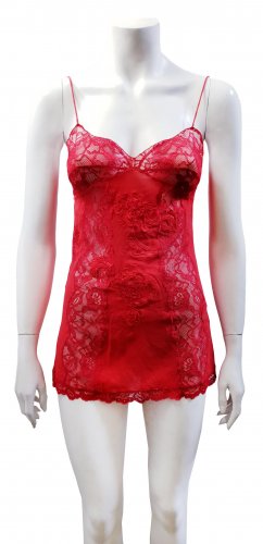 Top rosso in pizzo