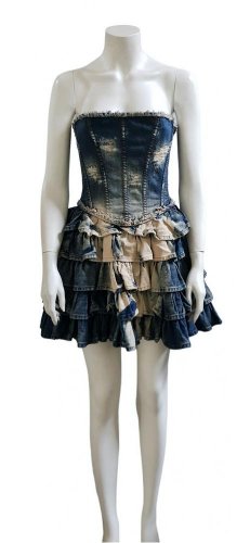 Abito con bustier denim
