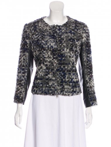 Giacca in tweed e pelle