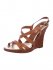 Sandalo con zeppa marrone
