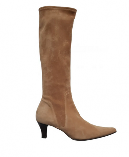 Stivali in camoscio beige