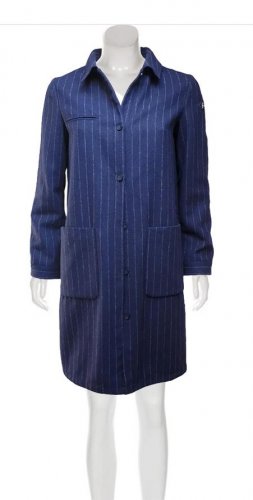 Cappotto rigato blu